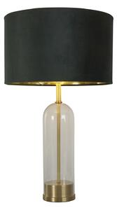 Lampada Scrivania Contemporanea Oxford Acciaio Ottone Tessuto Verde 1 Luce E27