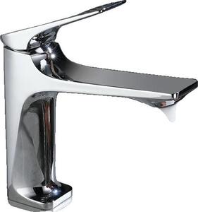 Rubinetto da lavabo, design contemporaneo, acciaio inox resistente, cromato corto
