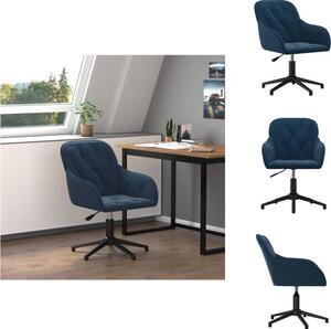 VidaXL Sedia da ufficio girevole in velluto blu - Sedie da ufficio