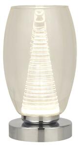 Abatjour Contemporaneo Ciclon Metallo Cromo Vetro Trasparente Led 6W 3000K