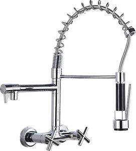 Rubinetto da cucina, doccetta estraibile, rotazione a 360 gradi, cromato, 15 cm