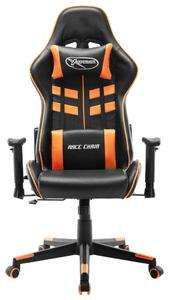 VidaXL Sedia da gioco in ecopelle nera e arancione