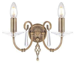 Applique Classica Aegean Acciaio Ottone Anticato 2 Luci E14