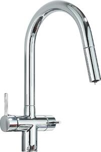 Rubinetto da cucina, girevole a 360 gradi, doppia maniglia, cromo