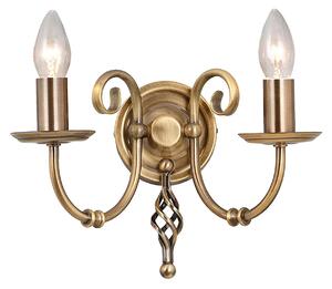 Applique Classica Artisan Acciaio Ottone Anticato 2 Luci E14
