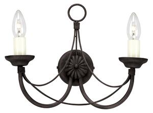 Applique Classica Carisbrooke Acciaio Nero 2 Luci E14