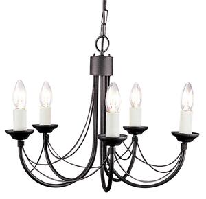 Lampadario Classico Carisbrooke Acciaio Nero 5 Luci E14