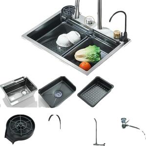 Lavello da cucina, vasca singola, acciaio inox, 60x45 A2