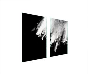 Piastre copri fornelli 2 pezzi 75x52 Copri piano cottura in Vetroceramica tagliere in vetro explosion nero