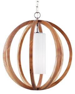 Sospensione Industrial Nordica Allier Legno Chiaro Acciaio 1 Luce E27 D52Cm