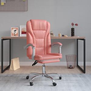 The Living Store Sedia da ufficio reclinabile in Pelle finta rosa