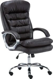Sedia da ufficio XXL - Sedia da ufficio confortevole, design ergonomico e pelle artificiale di alta qualità. Colore: marrone