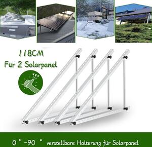 2 coppie di supporti per pannelli solari 118cm tetto piatto per pannelli solari montaggi 46 pollici