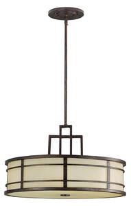 Lampadario Contemporaneo Fusion Acciaio Bronzo 3 Luci E27