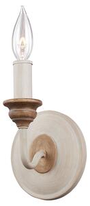 Applique Classica Hartsville Acciaio Gesso Legno Marrone 1 Luce E14