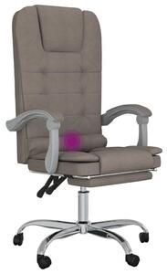 VidaXL Sedia da ufficio con funzione massaggio Tessuto Taupe