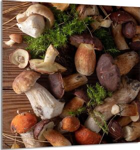PIATTO IN VETRO PER CUCINA 60x65 Funghi