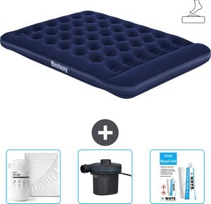 Materasso gonfiabile Bestway - 2 persone - 152 x 203 x 28 cm - Blu - Accessori inclusi