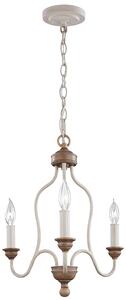 Lampadario Classico Hartsville Acciaio Gesso Legno Marrone 3 Luci E14