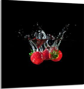 PIATTO IN VETRO PER CUCINA 60x65 Fragole