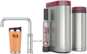 "QUOOKER CLASSIC FUSION SQUARE bocca fissa cromo VAQ PRO3 con CUBE 2 (3CFSCHRCUBE) Rubinetto per acqua bollente a 100°C con sistema di acqua potabile Incl. tazza termica
