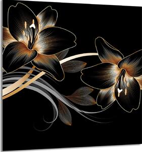 PIATTO IN VETRO PER CUCINA 60x65 Orchidea