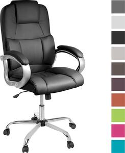 TPFLiving® Comoda sedia da ufficio XXL DENVER XXL, portante fino a 150 kg, nera | Funzione oscillante | Robuste rotelle | Alta qualità