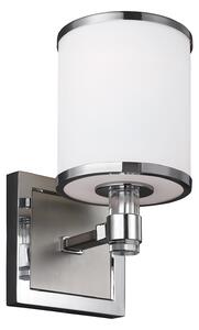 Applique Contemporanea Prospect Park Acciaio Nichel Cromo Vetro 1 Luce E27