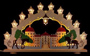 Arco per candele Castello di Moritzburg con illuminazione a LED LxHxP 66x41x6cm NUOVO