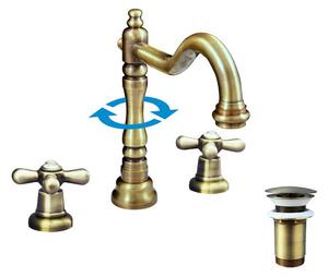 Miscelatore per lavabo con uscita click-clack MORAVA OLD BRASS, Colore: old brass, Dimensioni: 1/2'' (MK132.5SM)