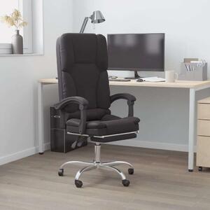 The Living Store Sedia da ufficio con funzione massaggio in ecopelle nera