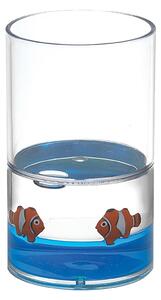 Bicchiere porta spazzolini Portaspazzolini in resina trasparente/blu