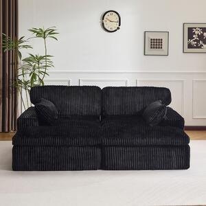 Divano a 2 posti in velluto a coste con funzione letto, moderno divano letto per il soggiorno Morbido rivestimento in velluto a coste, combinazione flessibile e ideale per le stanze piccole