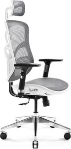 Diablo V-Basic Sedia ergonomica da ufficio Sedia direzionale in rete Braccioli regolabili Altezza regolabile Bianco-Grigio