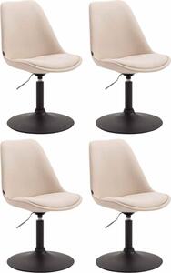 Set di 4 sedie da pranzo - sedie da cucina - design moderno, seduta confortevole | colore: crema | colore base: nero
