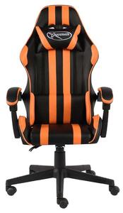 Sedia da Gaming Nero e Arancione in Pelle finta