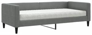 VidaXL Letto da giorno con materasso grigio scuro 90x190 cm in tessuto