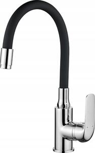 Miscelatore da cucina con bocca flessibile nero Elza