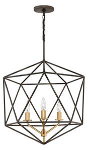 Lampadario Industrial Nordico Astrid Metallo Bronzo Opaco 3 Luci E14