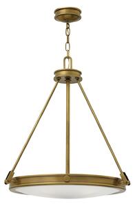 Lampadario Contemporaneo Collier In Acciaio Ottone Antico Vetro 4 Luci E14