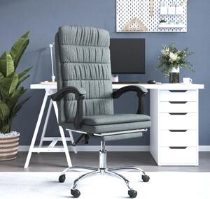 The Living Store Sedia da ufficio con funzione reclinabile in tessuto grigio scuro