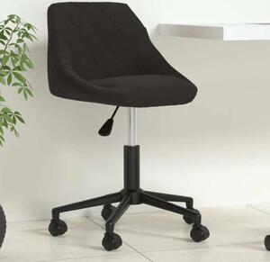 The Living Store Sedia da ufficio girevole in velluto nero