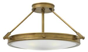 Lampadario Contemporaneo Collier Acciaio Ottone Antico Vetro 4 Luci E14