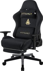 Sedia da gioco, Design ergonomico, Materiale traspirante, Nero, Nero