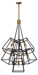 Lampadario Contemporaneo Fu Lighton Acciaio Bronzo Ottone 7 Luci E27