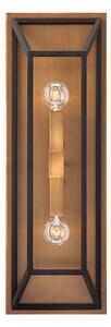 Applique Contemporanea Fu Lighton Ottone Vetro 2 Luci E14