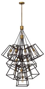 Lampadario Contemporaneo Fu Lighton Acciaio Bronzo Ottone 13 Luci E27