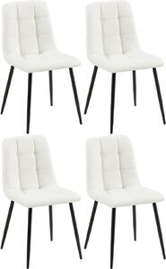 Set di 4 sedie da pranzo - Pelle finta - Design di facile manutenzione | Colore: Bianco