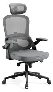 Sedia da ufficio Diablo V-Light Sedia da ufficio ergonomica Braccioli 3D Supporto lombare integrato Portata fino a 110 kg Grigio