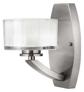 Applique Contemporanea Meridian Acciaio Nichel Spazzolato Vetro 1 Luce G9 3 Led